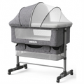WROS 3-in-1 Baby Bassinet Bedside Sleeper with Adjustable Height, Mosquito Net and Lockable Wheels